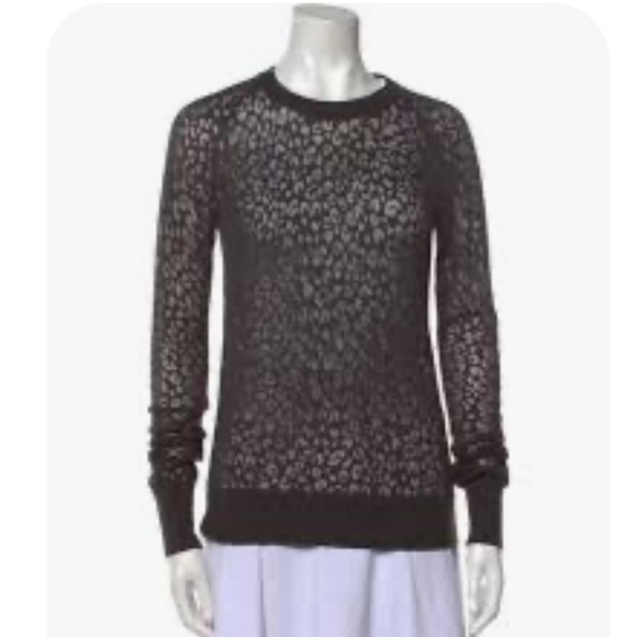 Equipment Pullover Grey Long Sleeve with Crew Neck Semi sheer Womens XS - Picture 7 of 8